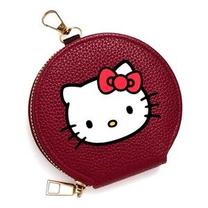 Red Hello Kitty Mini Bag Coin Purse with Zipper Closure, Bag Charm.
